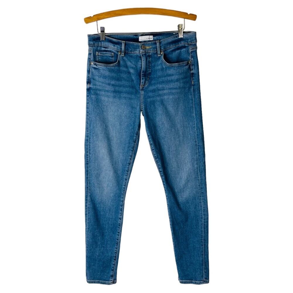 Loft blue high waisted skinny crop ankle jeans 10